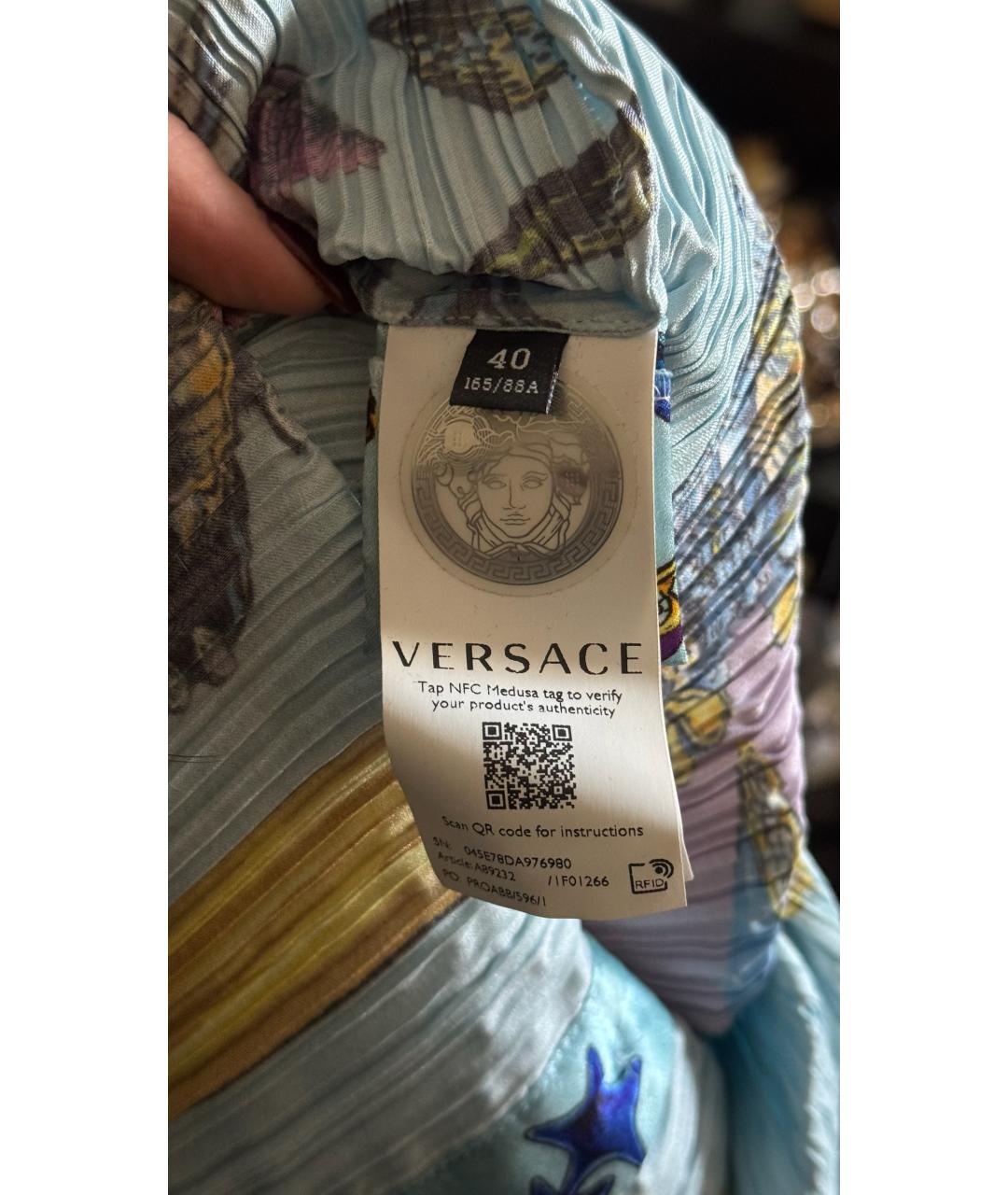 VERSACE Голубое вечернее платье, фото 5
