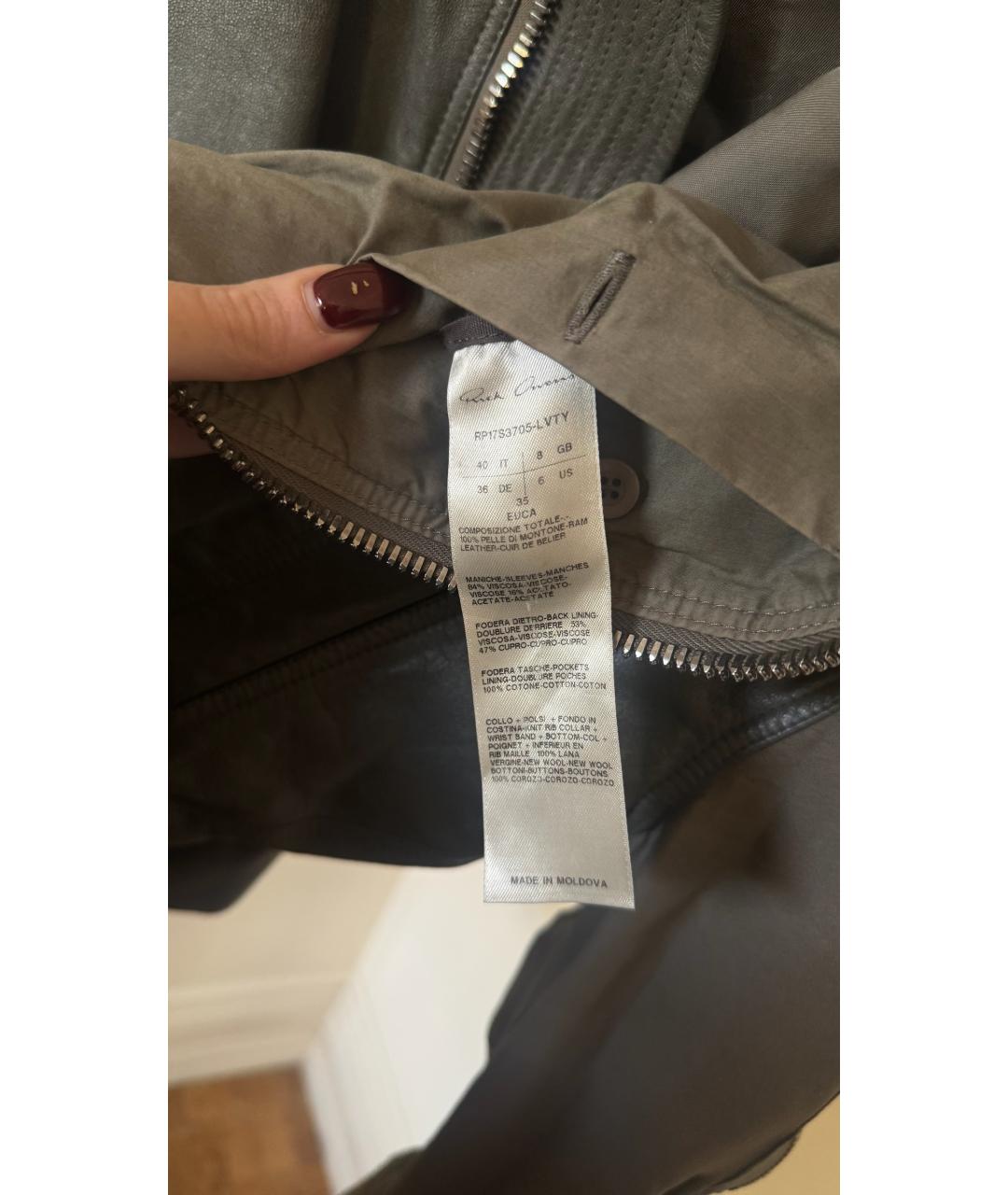 RICK OWENS Хаки куртка, фото 4