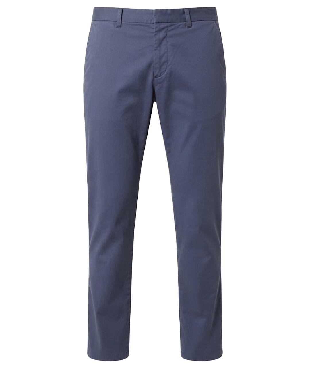 ZEGNA Темно-синие хлопко-эластановые брюки чинос, фото 1