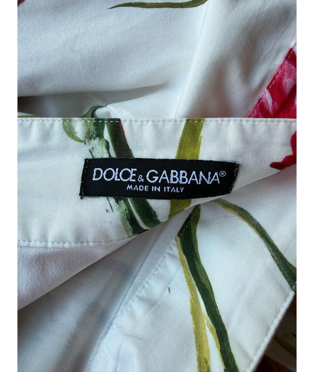 DOLCE&GABBANA Мульти хлопко-эластановая юбка миди, фото 4