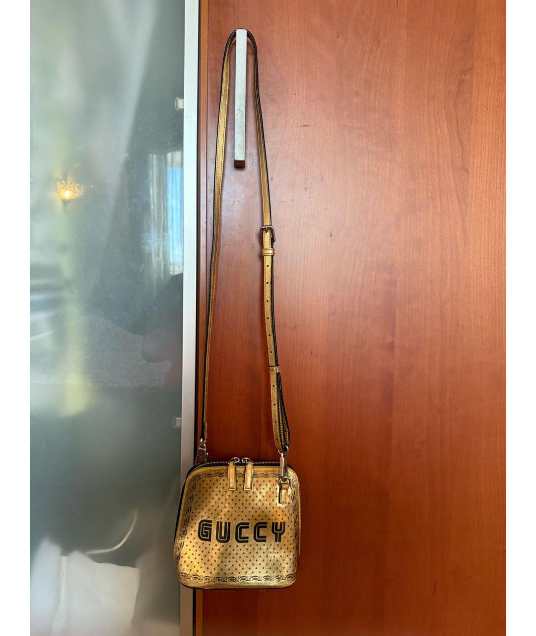 GUCCI Золотая кожаная сумка через плечо, фото 2