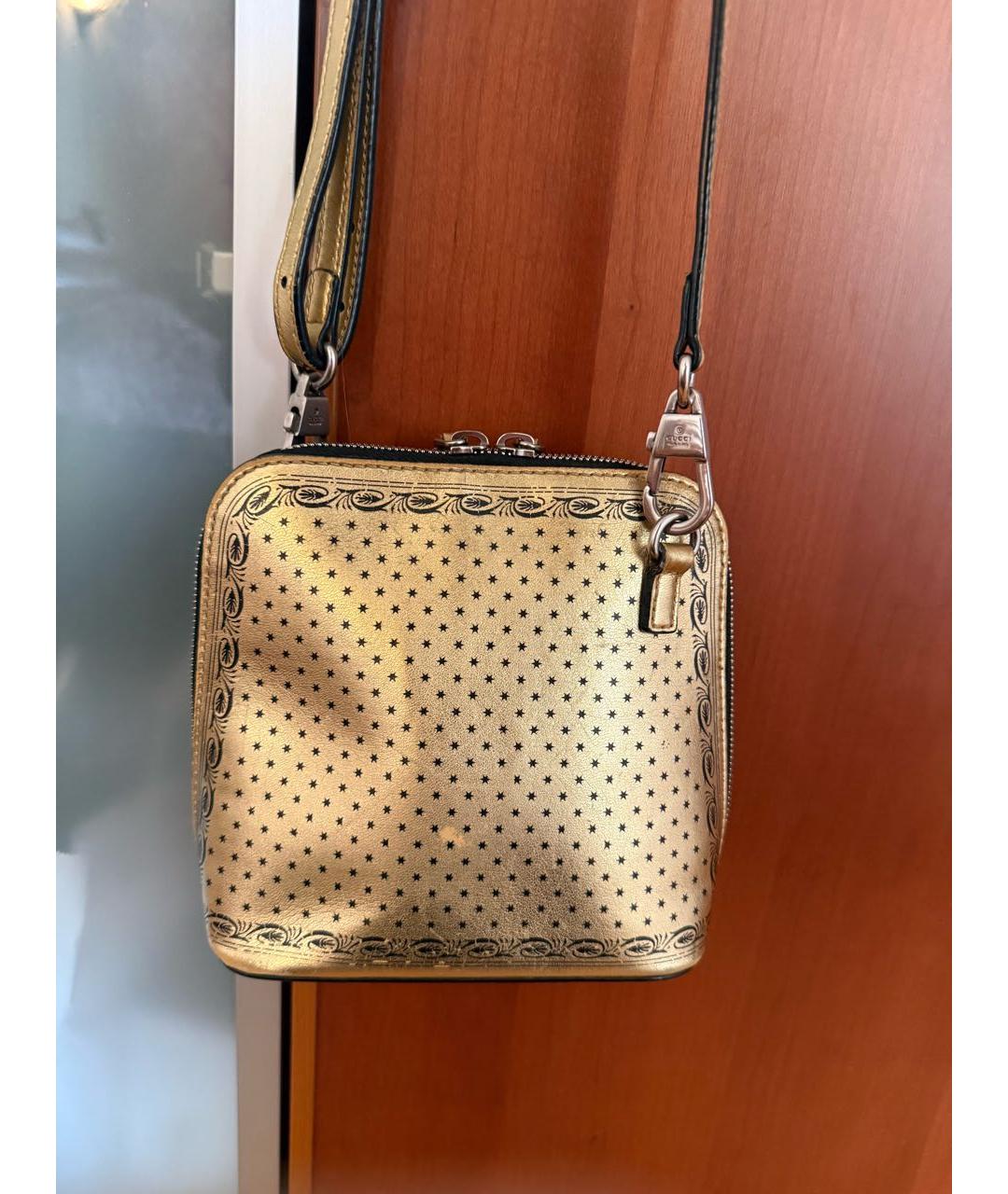GUCCI Золотая кожаная сумка через плечо, фото 3