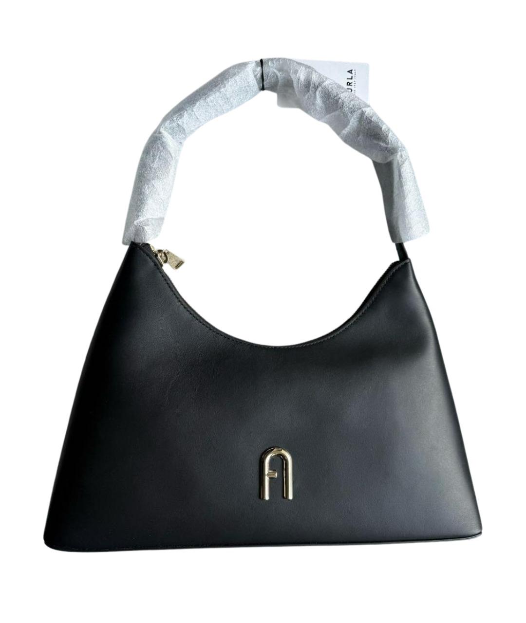 FURLA Черная кожаная сумка через плечо, фото 1