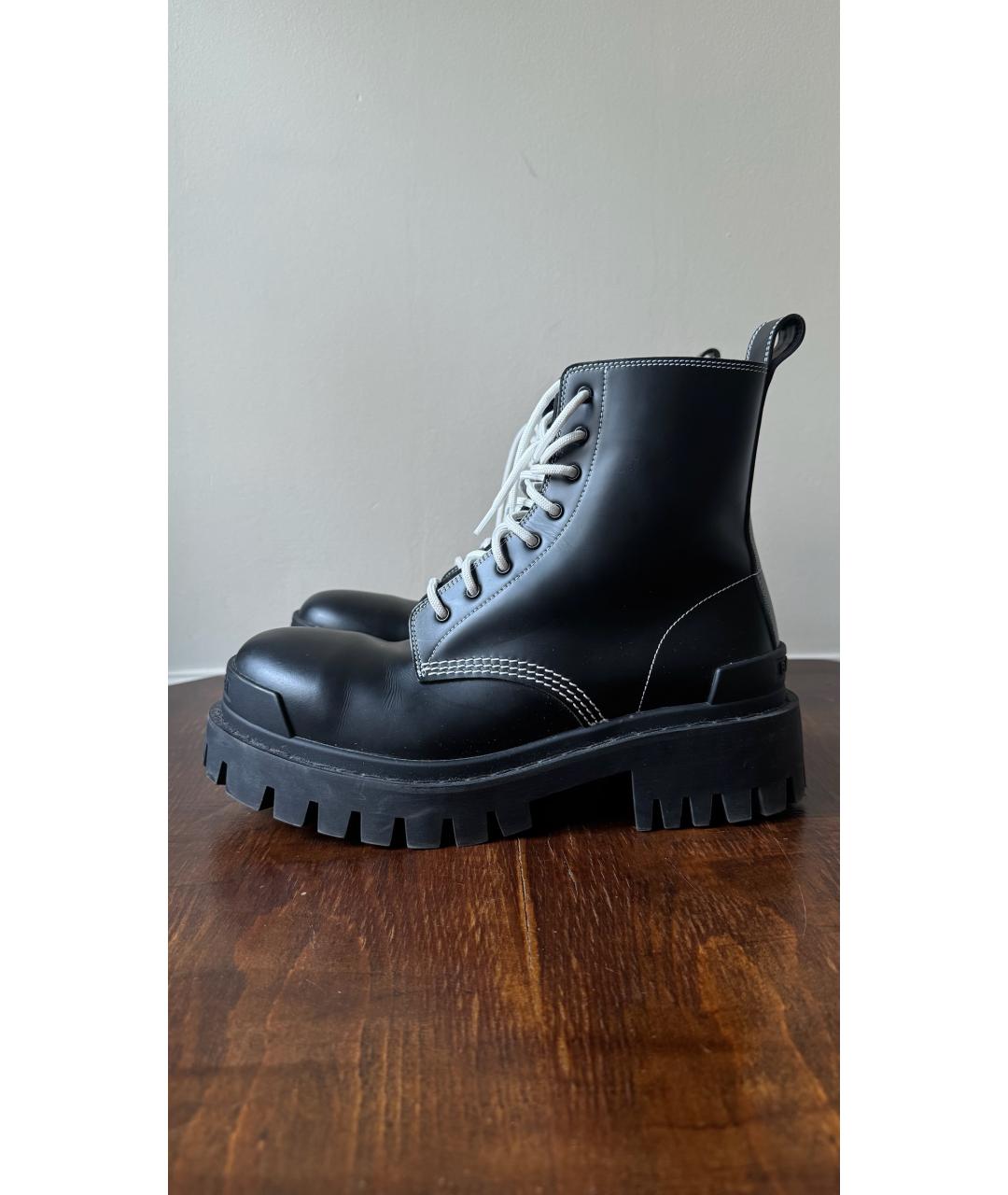 BALENCIAGA Черные кожаные ботинки, фото 6