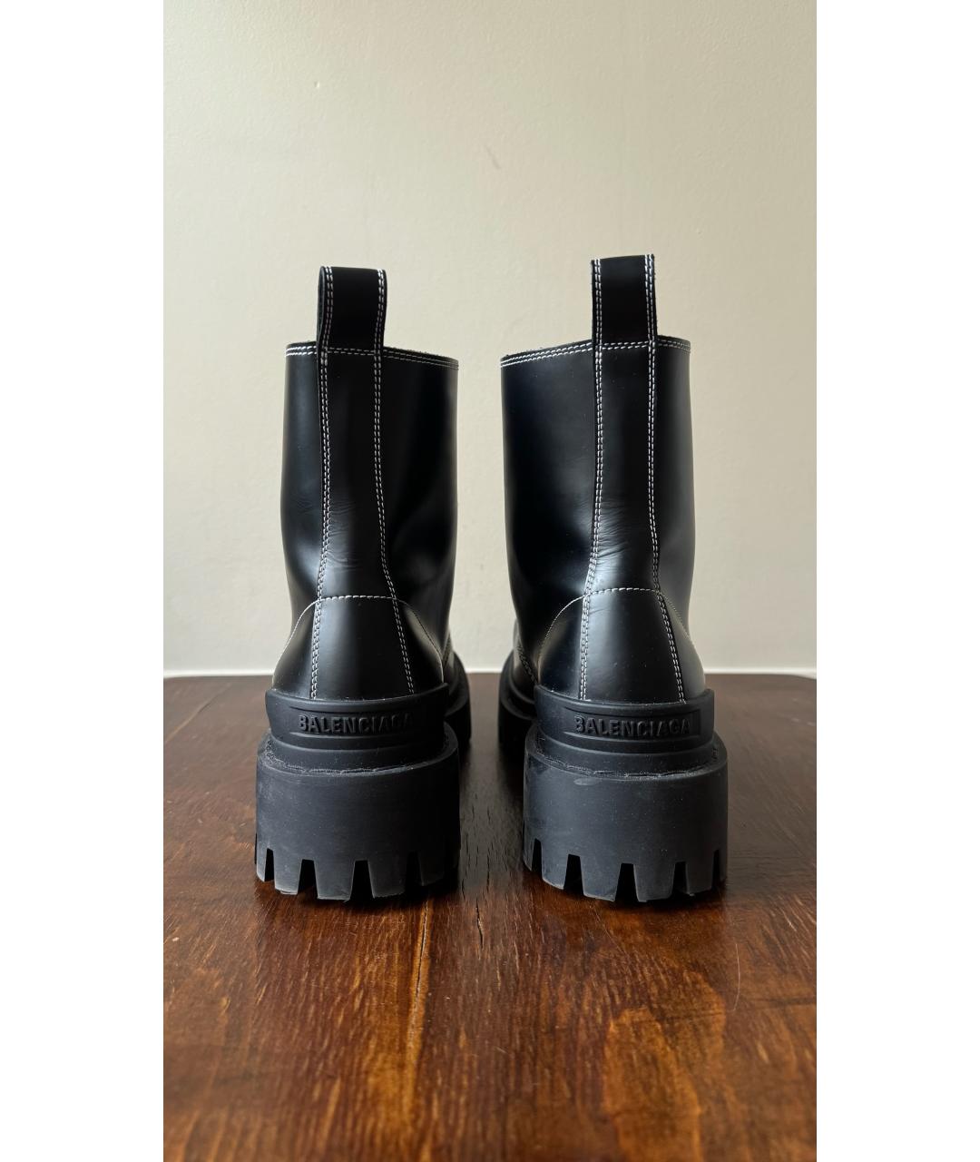 BALENCIAGA Черные кожаные ботинки, фото 3