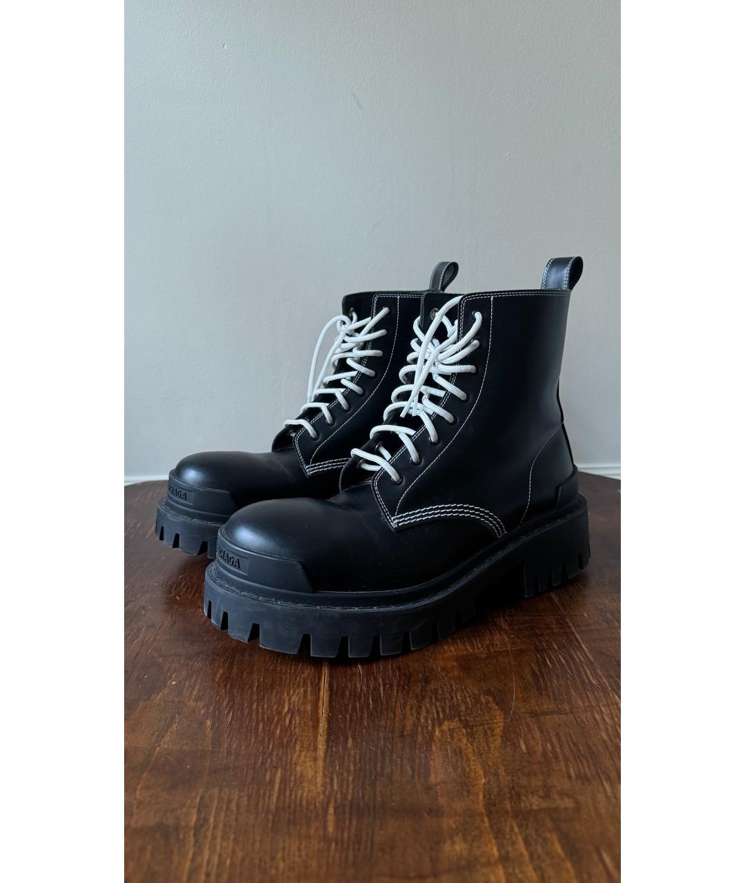 BALENCIAGA Черные кожаные ботинки, фото 2