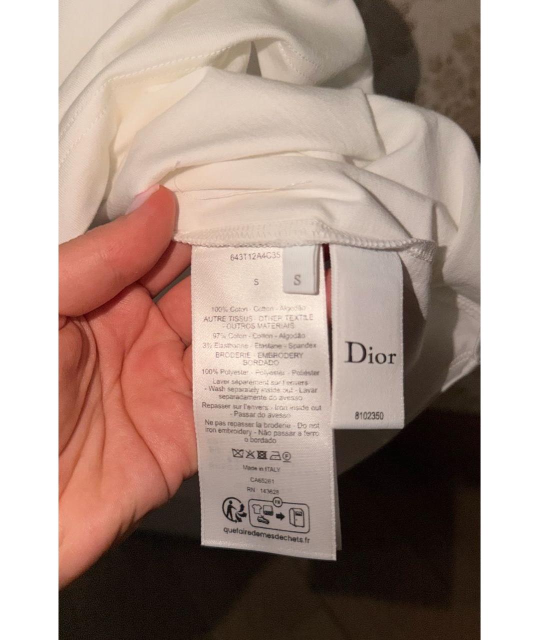 CHRISTIAN DIOR Белая хлопковая футболка, фото 5