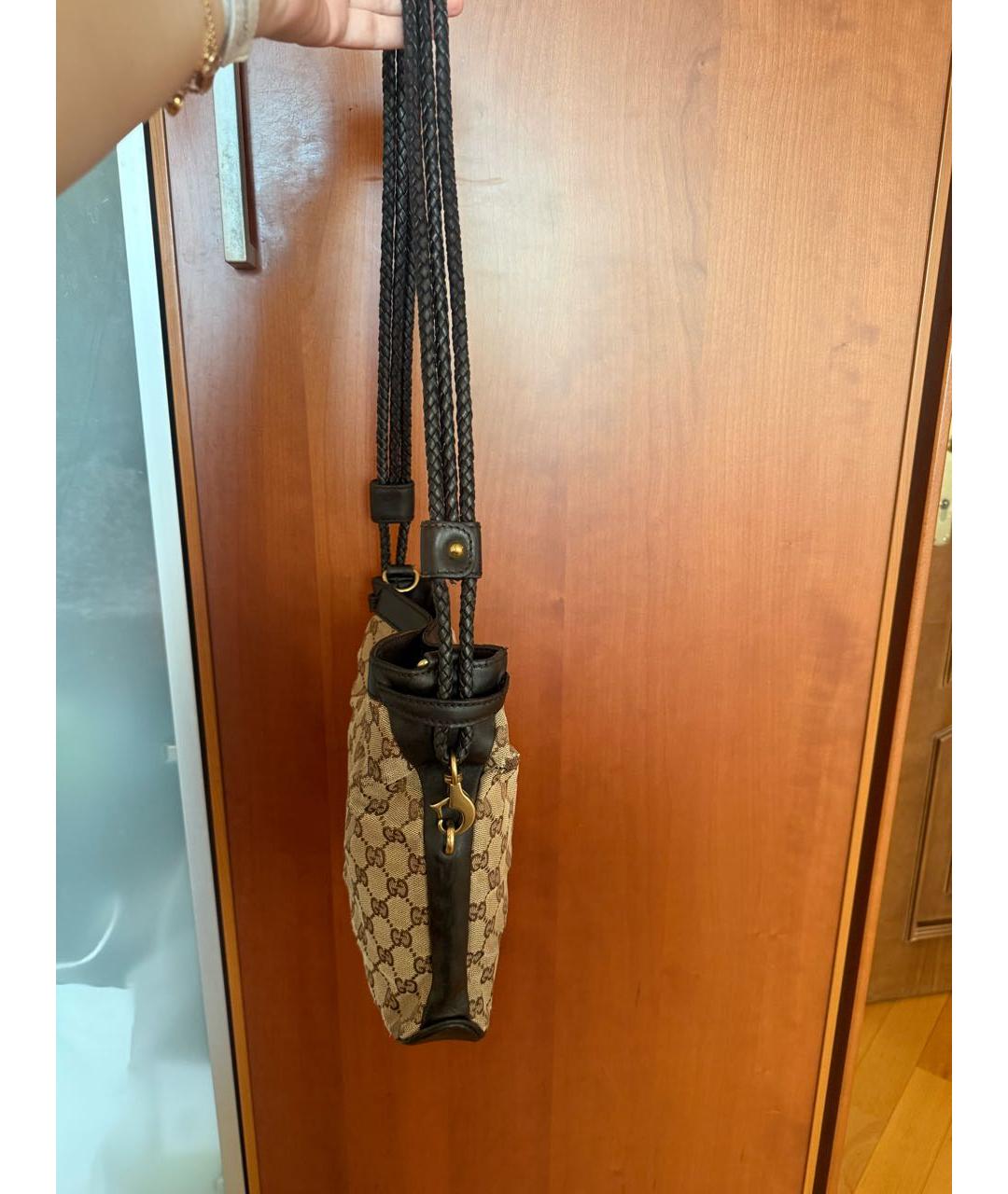 GUCCI Бежевая тканевая сумка тоут, фото 3