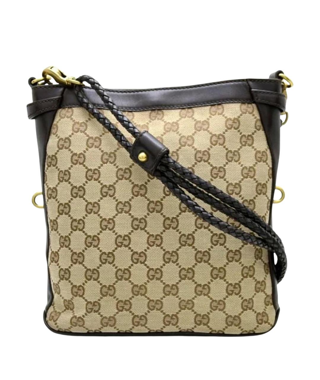 GUCCI Бежевая тканевая сумка тоут, фото 1