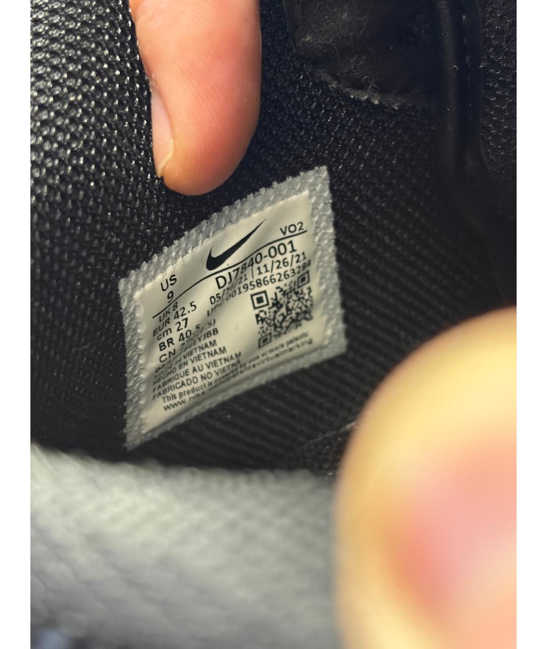 NIKE Черные кожаные высокие кроссовки / кеды, фото 5