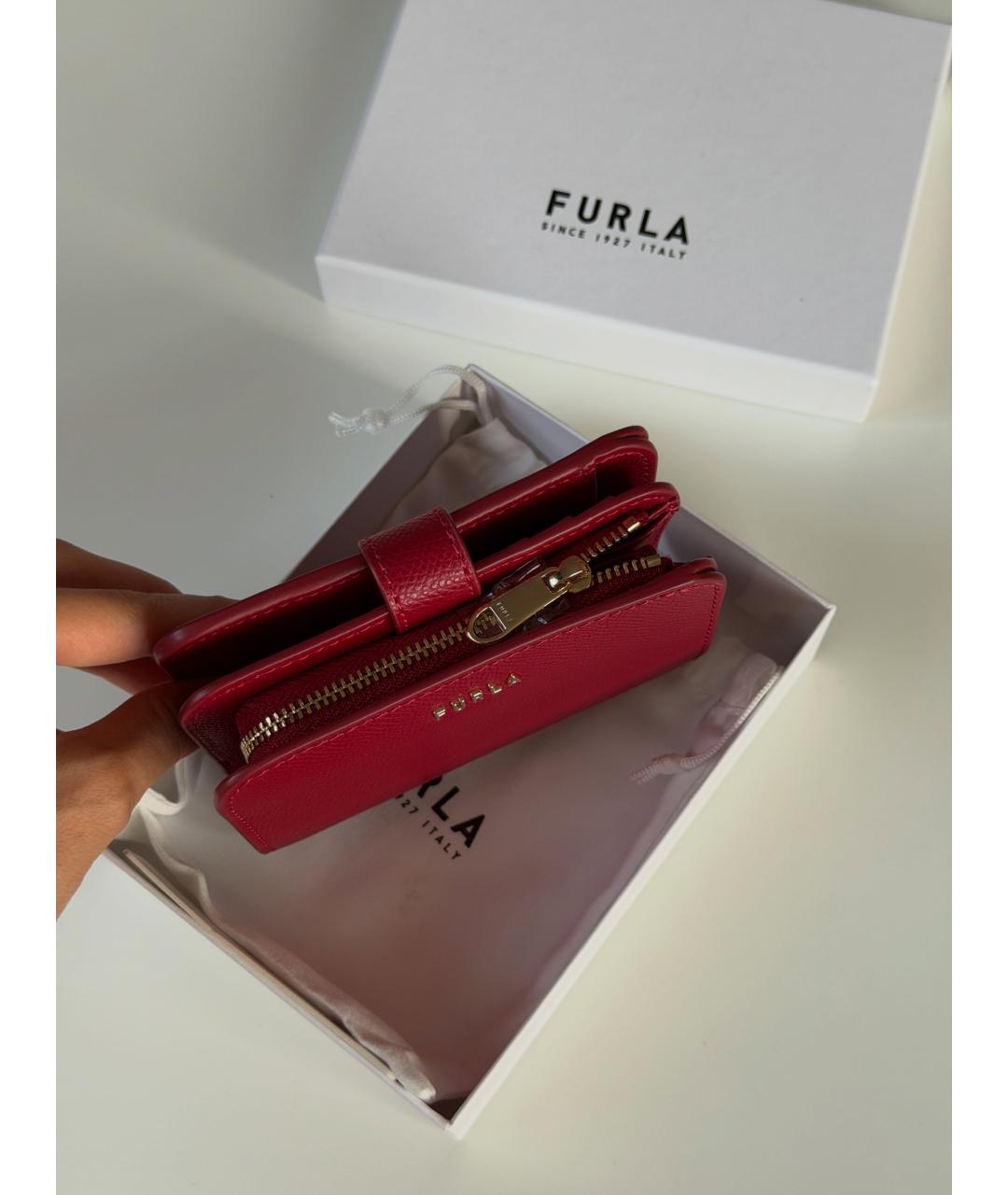 FURLA Красный кожаный кошелек, фото 6