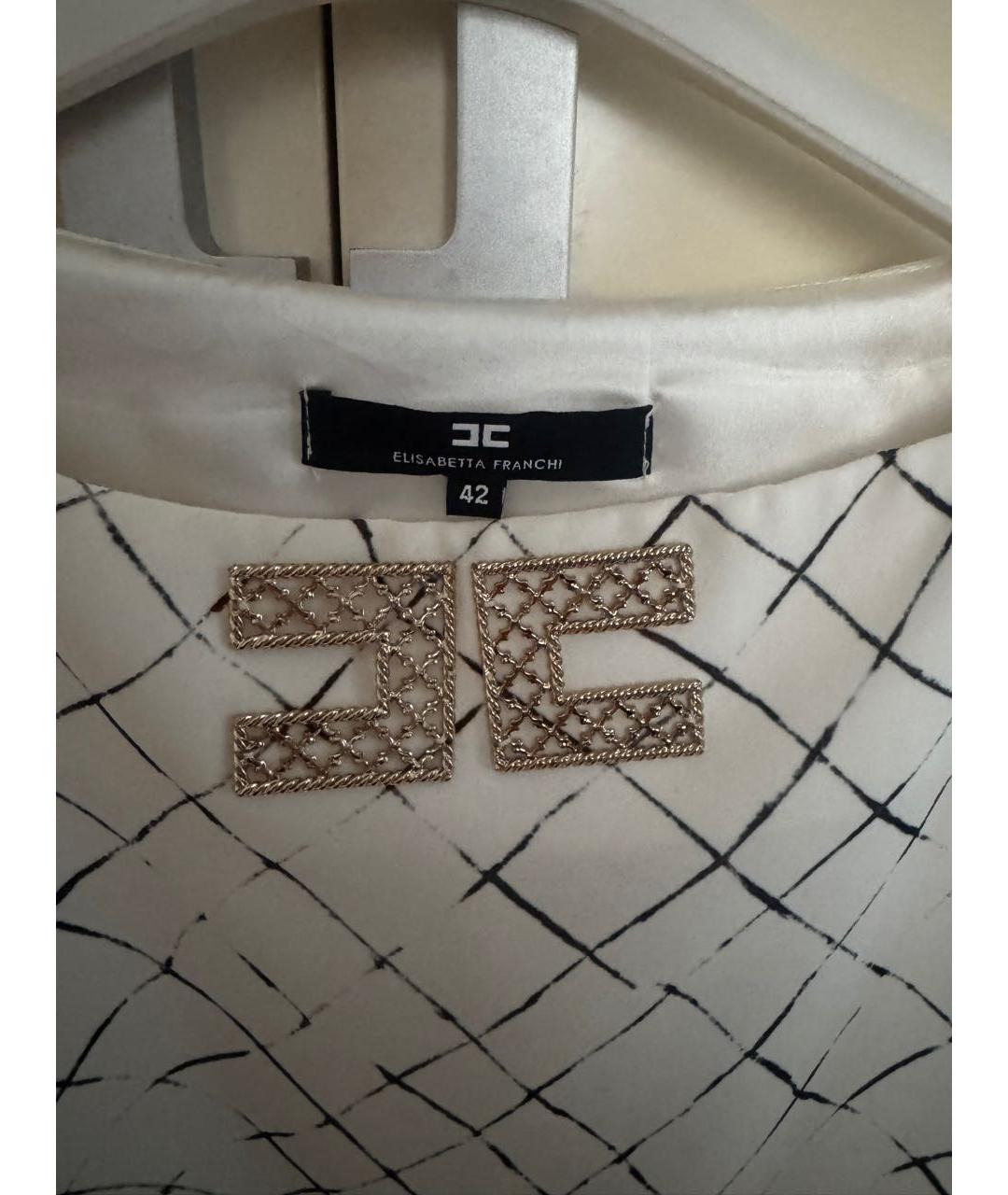ELISABETTA FRANCHI Белое полиэстеровое вечернее платье, фото 4