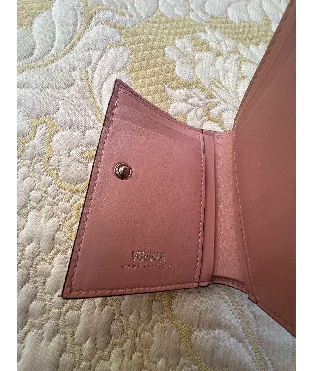 VERSACE Розовый кожаный кошелек, фото 6
