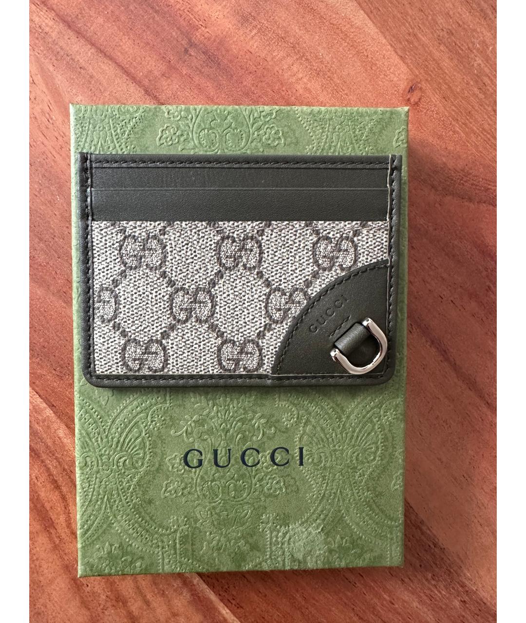 GUCCI Зеленый кожаный кардхолдер, фото 3