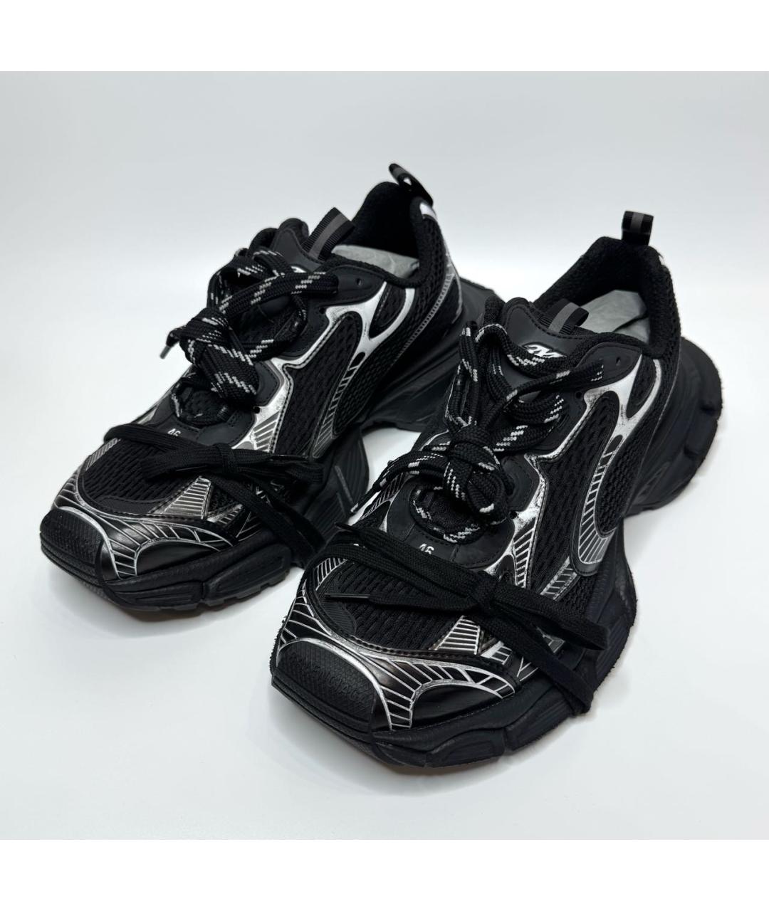 BALENCIAGA Черные текстильные низкие кроссовки / кеды, фото 3