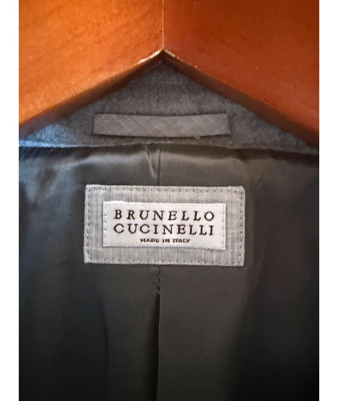 BRUNELLO CUCINELLI Серое шерстяное пальто, фото 3