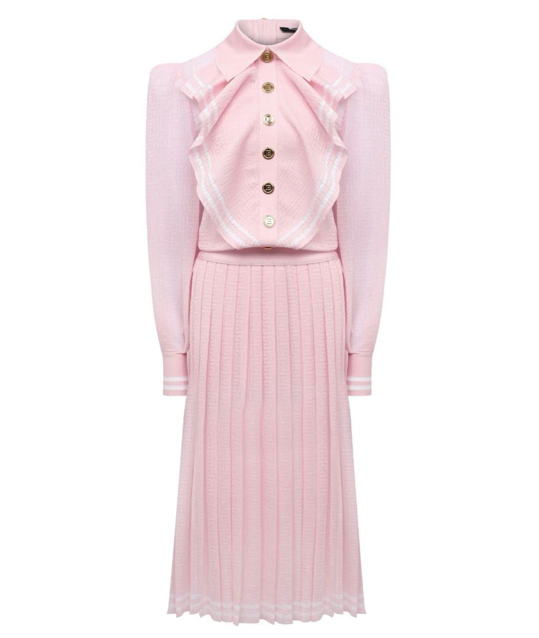 BALMAIN Розовое вискозное повседневное платье, фото 1