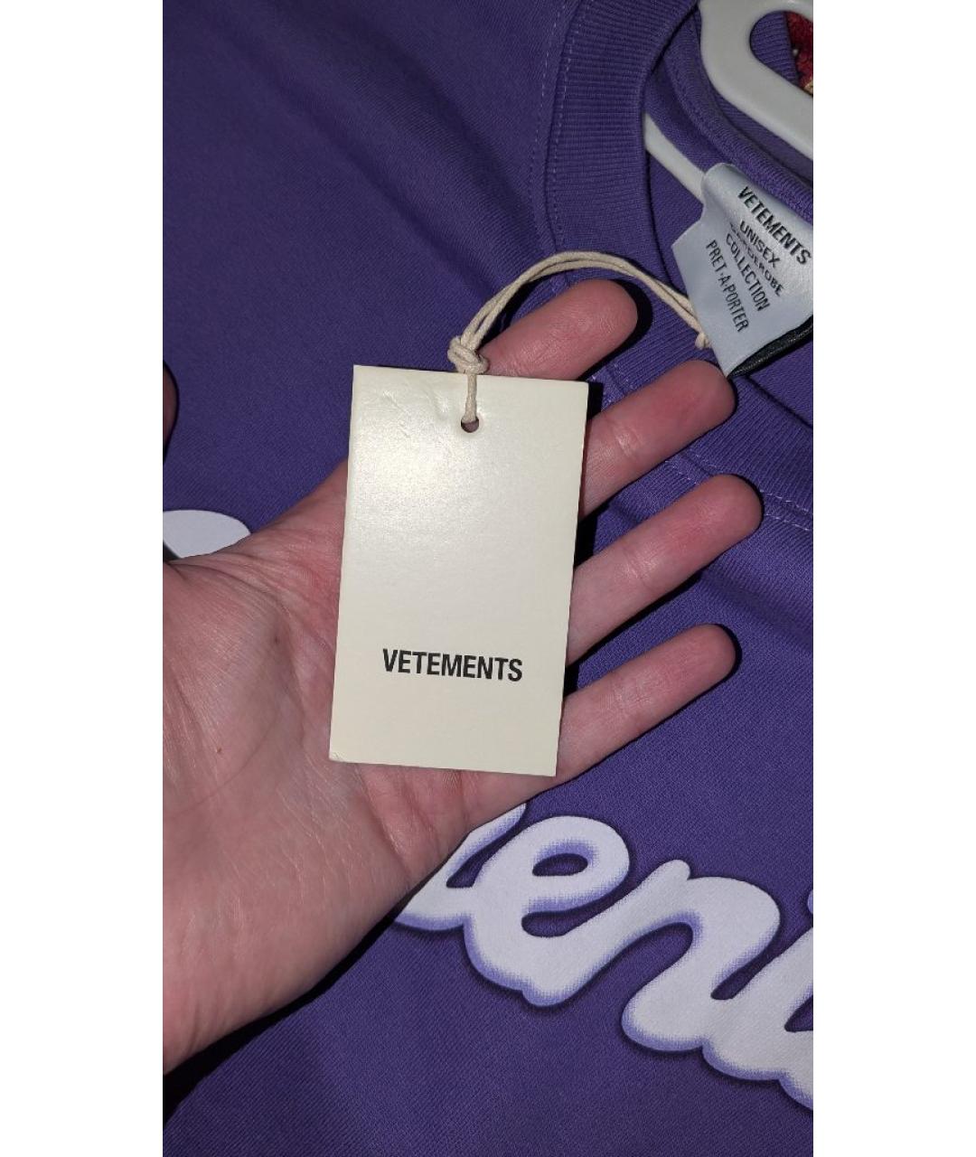 VETEMENTS Фиолетовая хлопковая футболка, фото 5