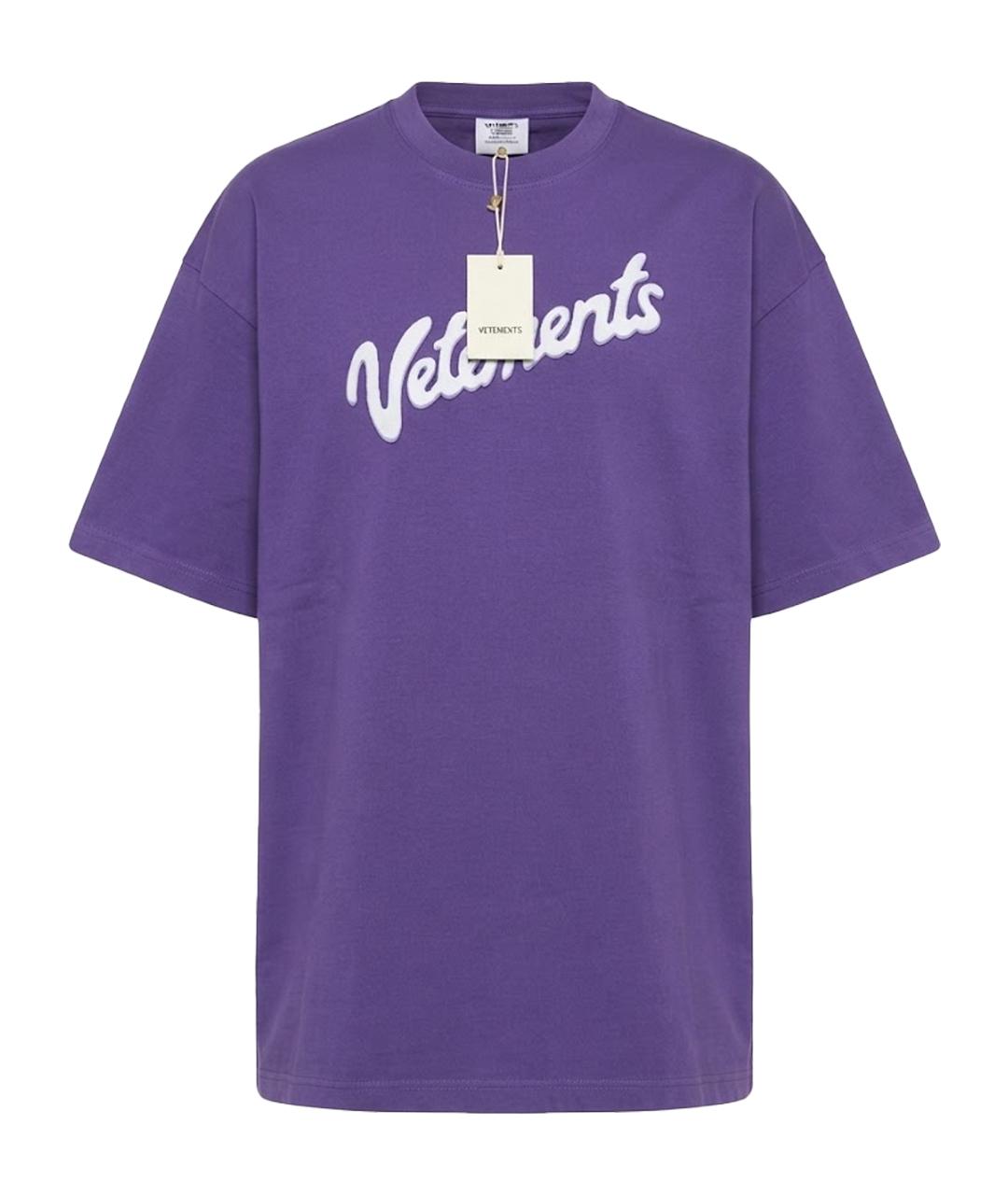 VETEMENTS Фиолетовая хлопковая футболка, фото 1