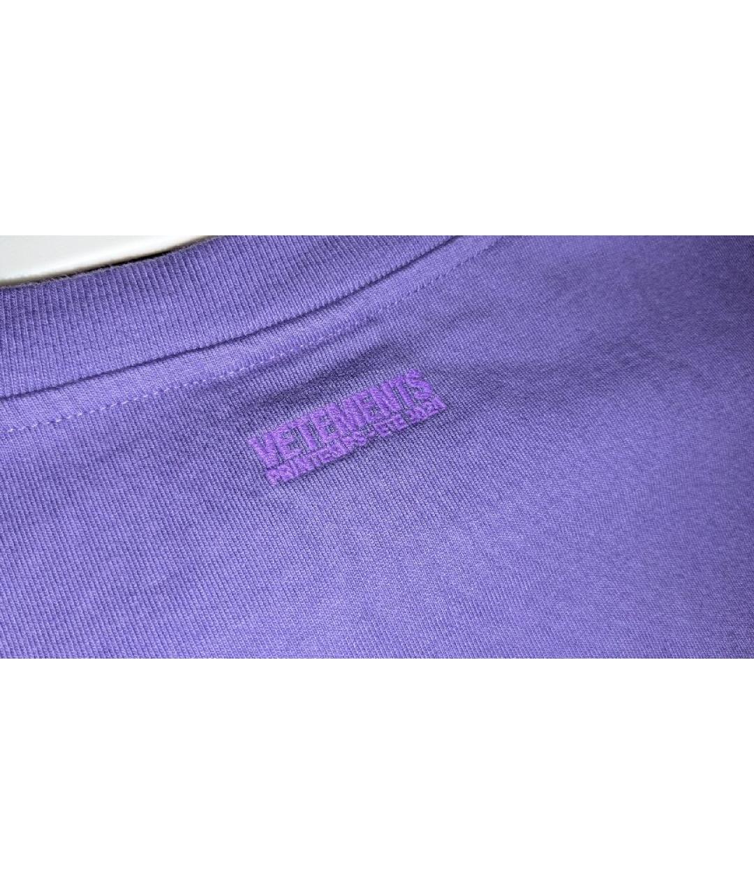 VETEMENTS Фиолетовая хлопковая футболка, фото 4