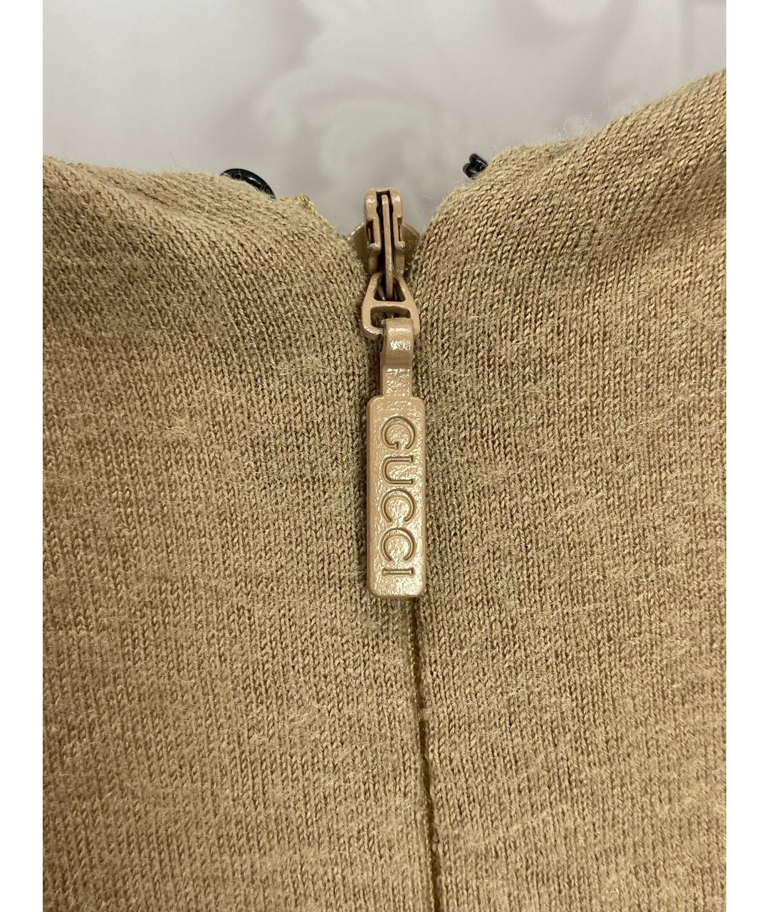 GUCCI Бежевое шерстяное повседневное платье, фото 4