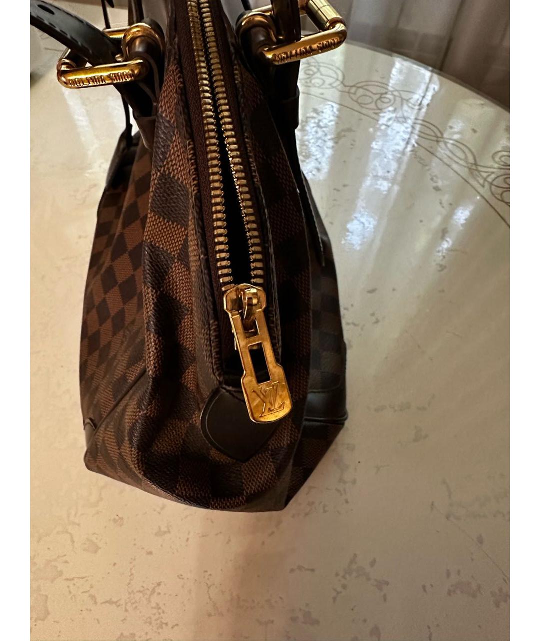 LOUIS VUITTON Коричневая сумка с короткими ручками из канвы, фото 7