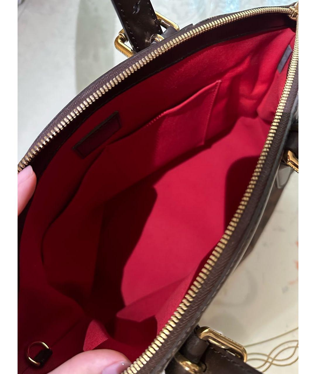 LOUIS VUITTON Коричневая сумка с короткими ручками из канвы, фото 4