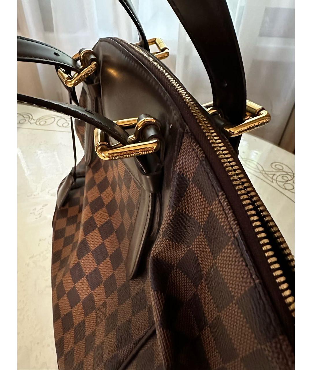 LOUIS VUITTON Коричневая сумка с короткими ручками из канвы, фото 8