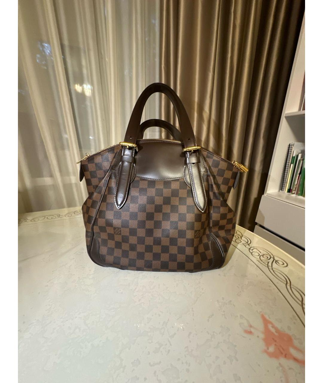 LOUIS VUITTON Коричневая сумка с короткими ручками из канвы, фото 9