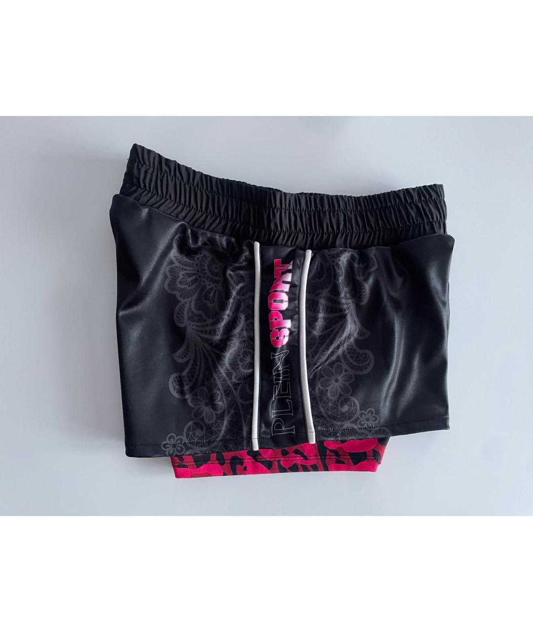PHILIPP PLEIN Черные полиэстеровые шорты, фото 4