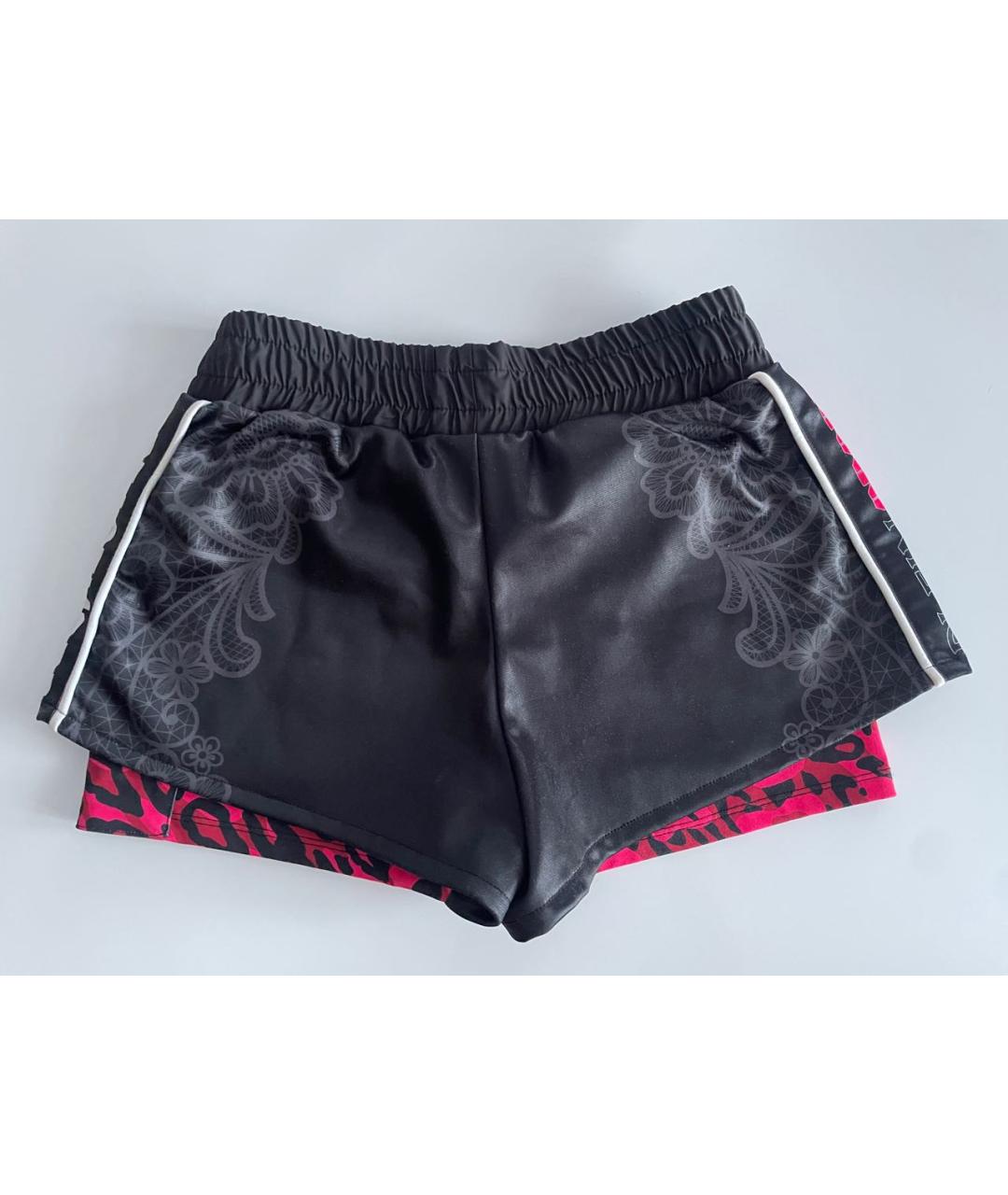 PHILIPP PLEIN Черные полиэстеровые шорты, фото 2