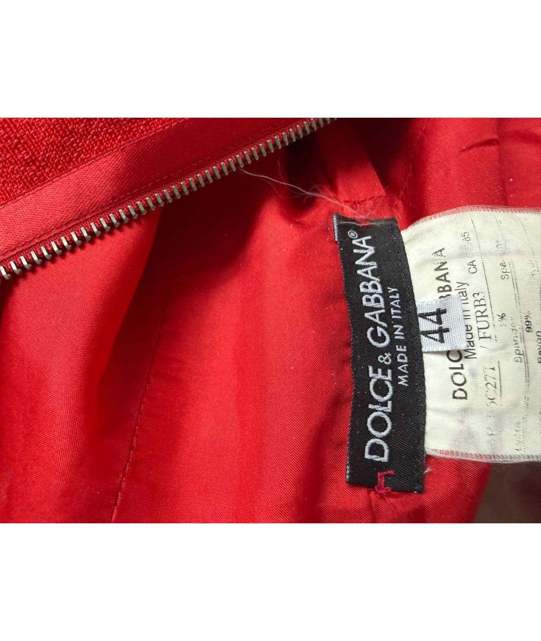 DOLCE&GABBANA Красное вискозное коктейльное платье, фото 3