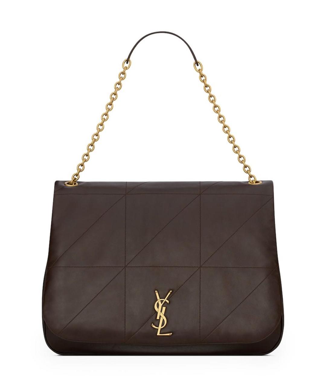 SAINT LAURENT Коричневая кожаная сумка через плечо, фото 1