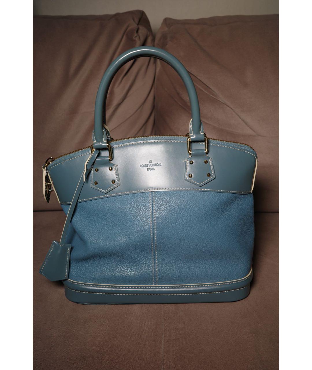 LOUIS VUITTON Синяя кожаная сумка с короткими ручками, фото 9