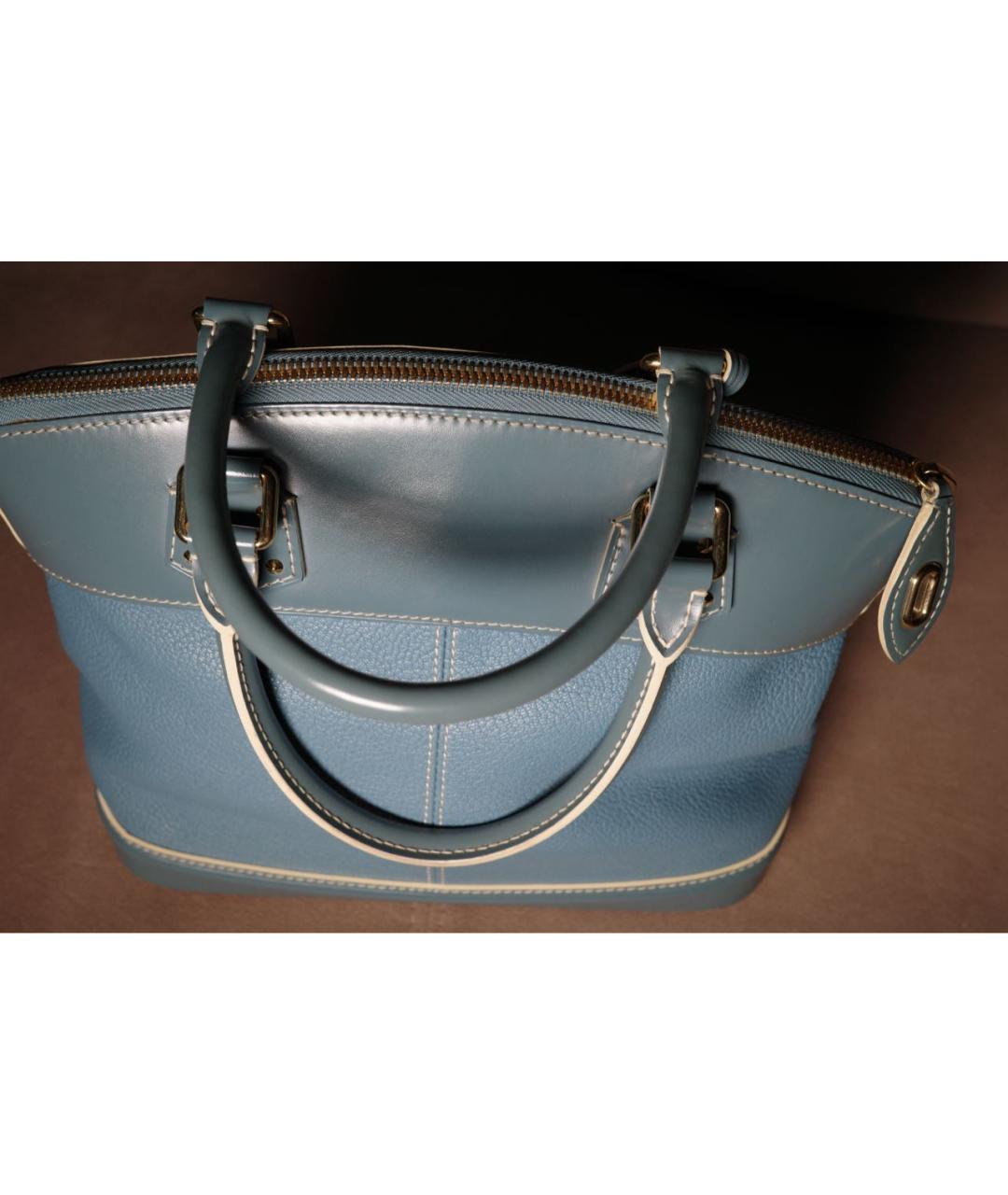 LOUIS VUITTON Синяя кожаная сумка с короткими ручками, фото 4