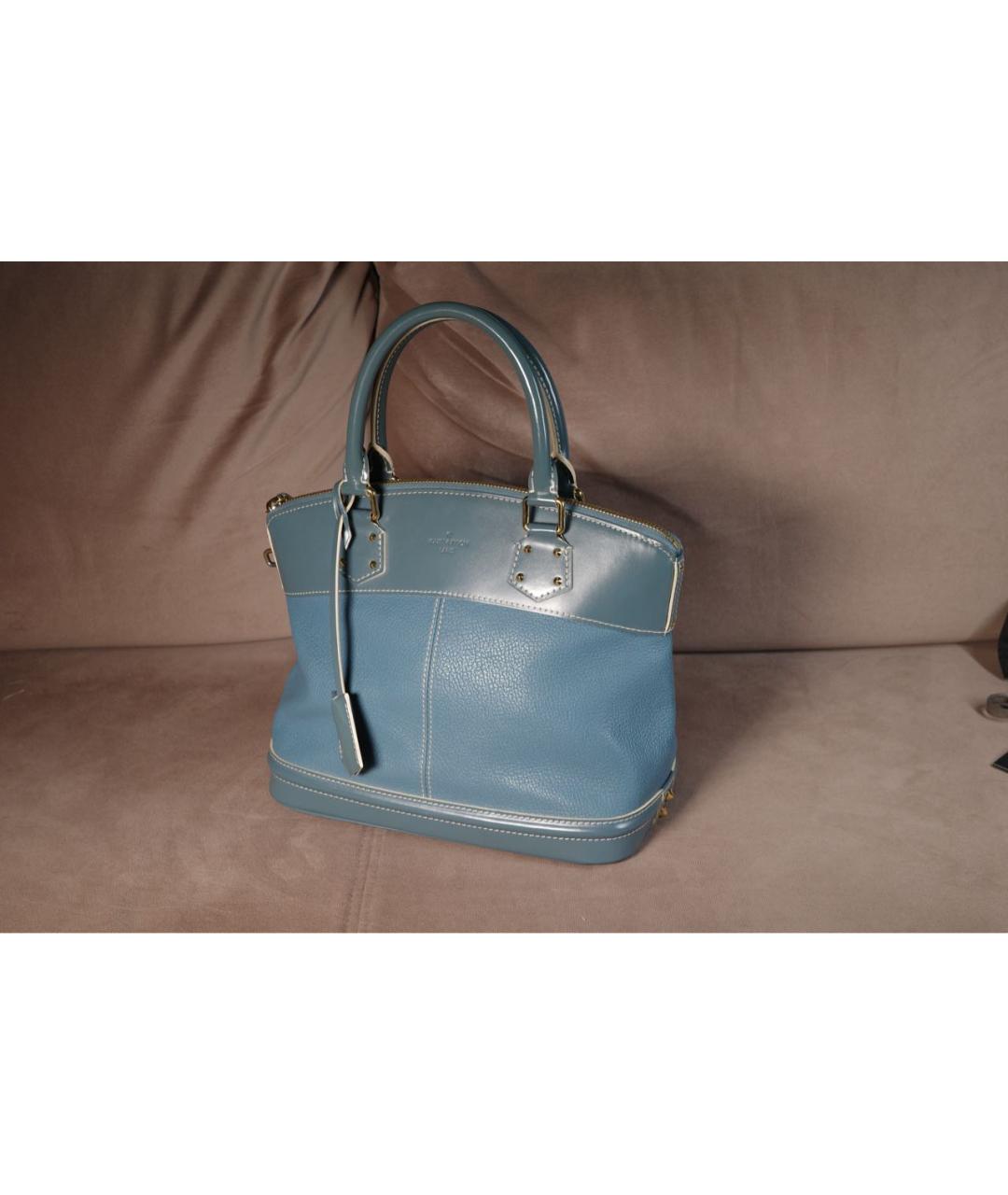 LOUIS VUITTON Синяя кожаная сумка с короткими ручками, фото 6