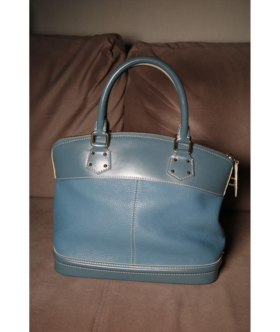 LOUIS VUITTON Синяя кожаная сумка с короткими ручками, фото 2
