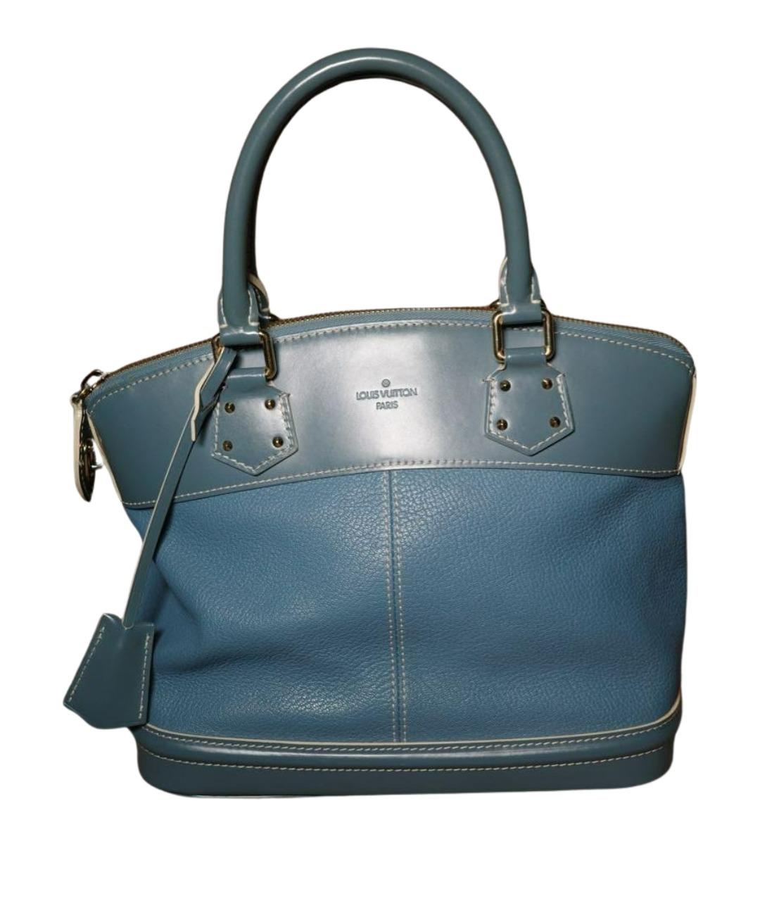 LOUIS VUITTON Синяя кожаная сумка с короткими ручками, фото 1