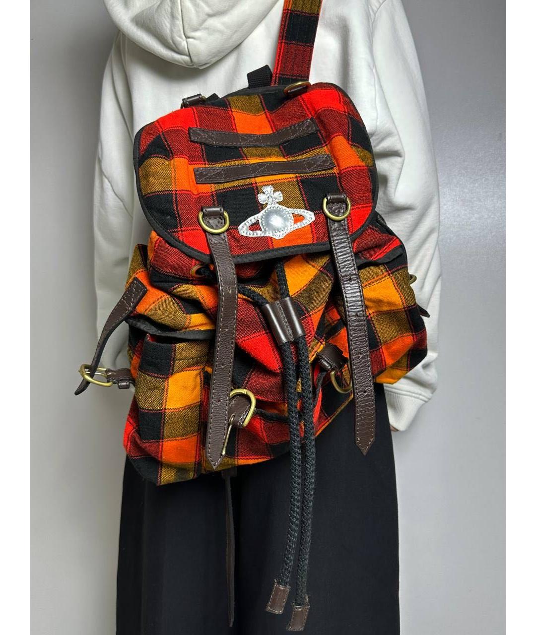 VIVIENNE WESTWOOD Оранжевый хлопковый рюкзак, фото 8