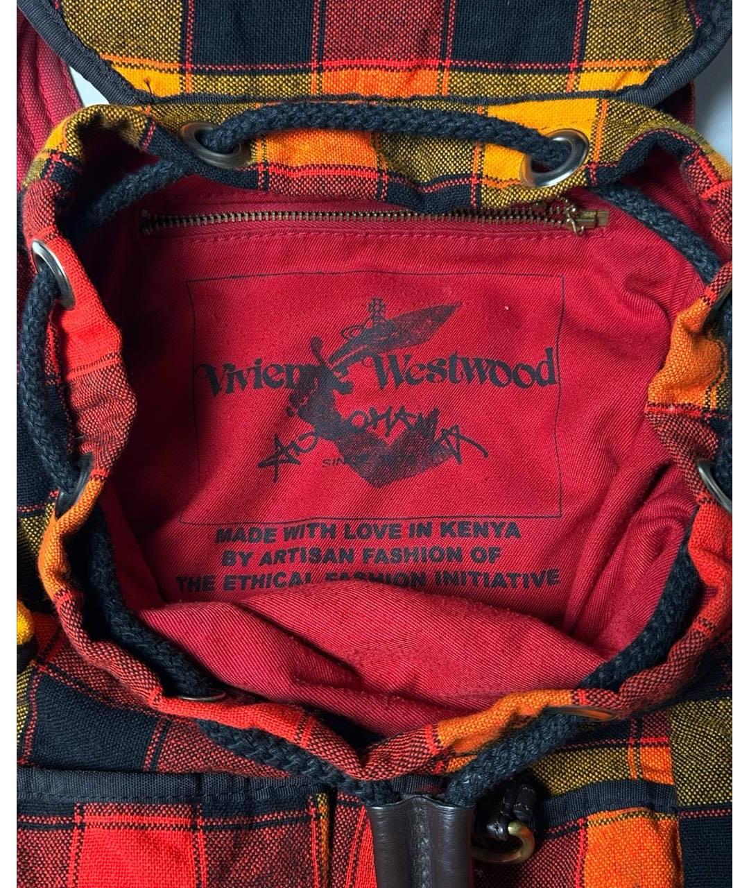 VIVIENNE WESTWOOD Оранжевый хлопковый рюкзак, фото 4