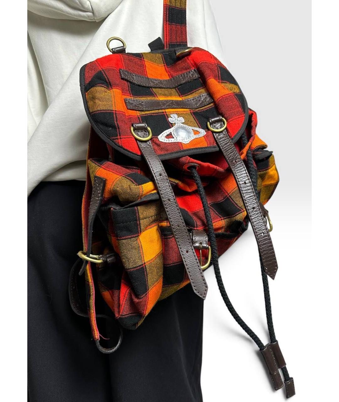 VIVIENNE WESTWOOD Оранжевый хлопковый рюкзак, фото 2