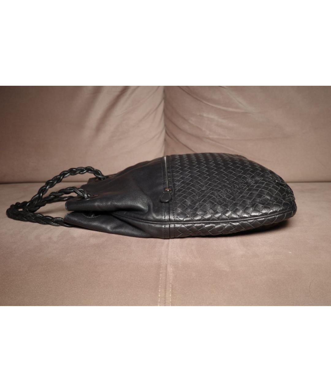 BOTTEGA VENETA Черная кожаная сумка через плечо, фото 6