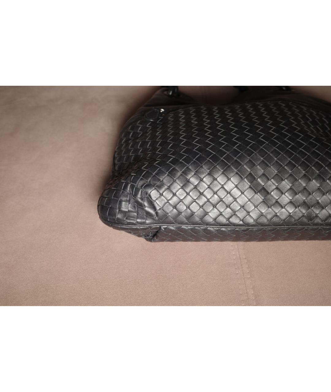 BOTTEGA VENETA Черная кожаная сумка через плечо, фото 3