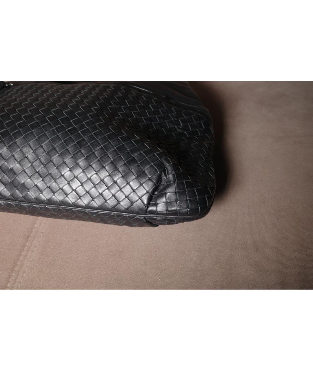 BOTTEGA VENETA Черная кожаная сумка через плечо, фото 4