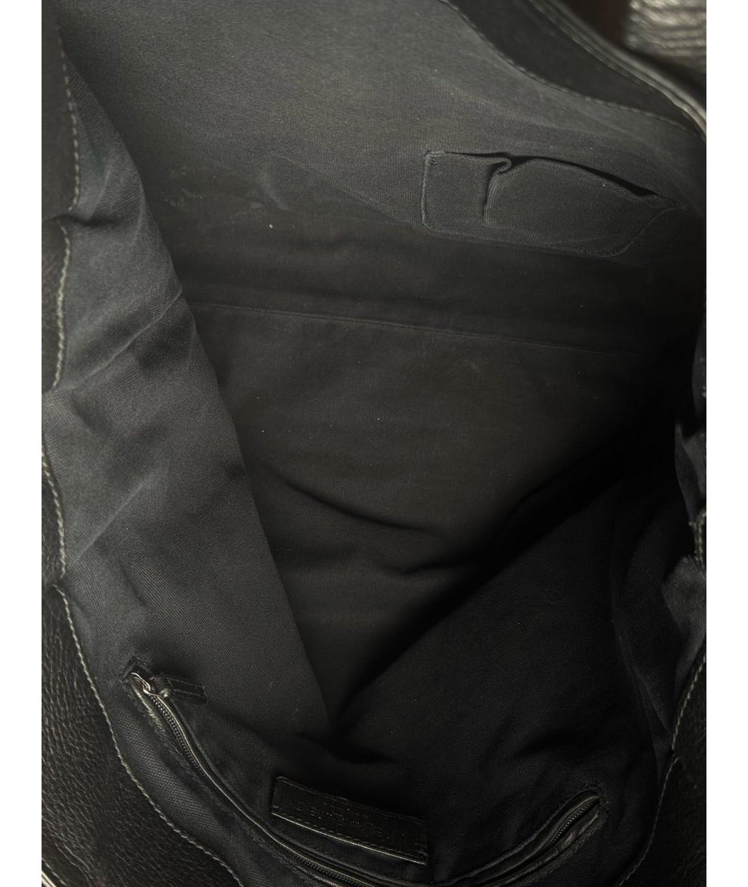 SAINT LAURENT Черная кожаная сумка тоут, фото 7