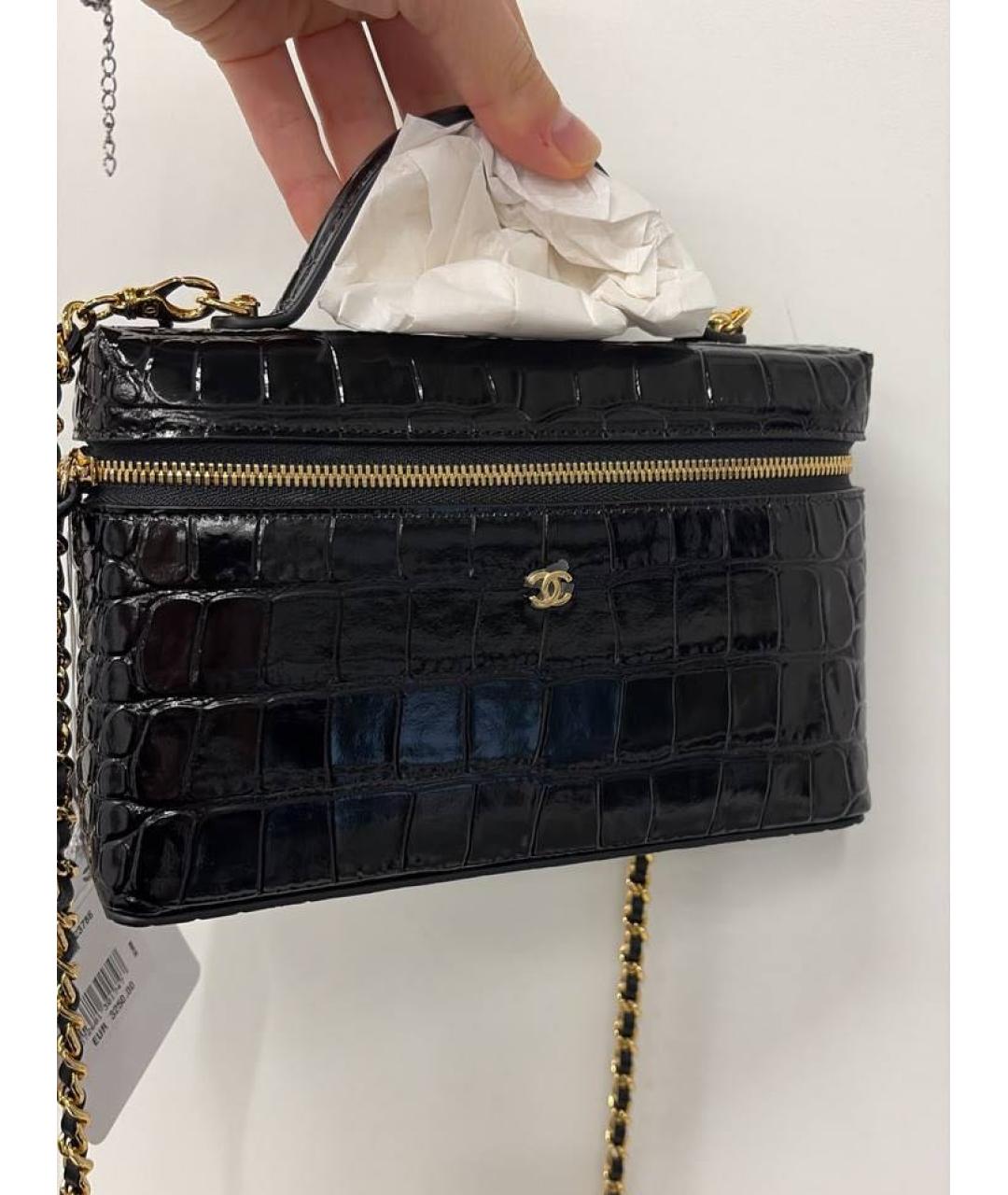 CHANEL Черная кожаная сумка через плечо, фото 8