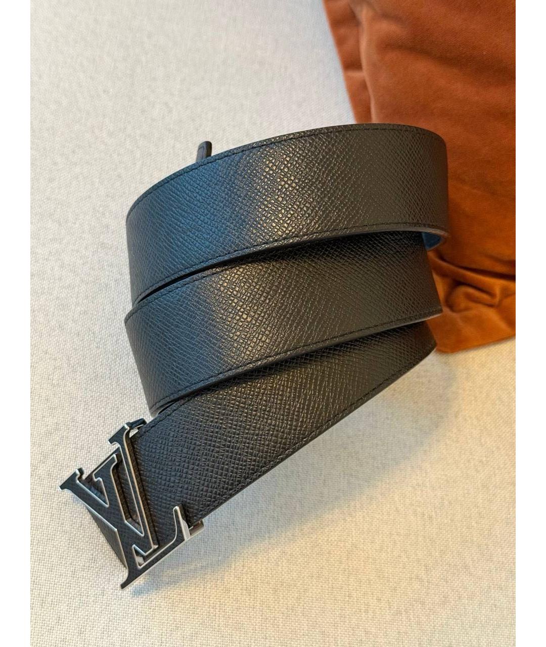 LOUIS VUITTON Черный кожаный ремень, фото 8