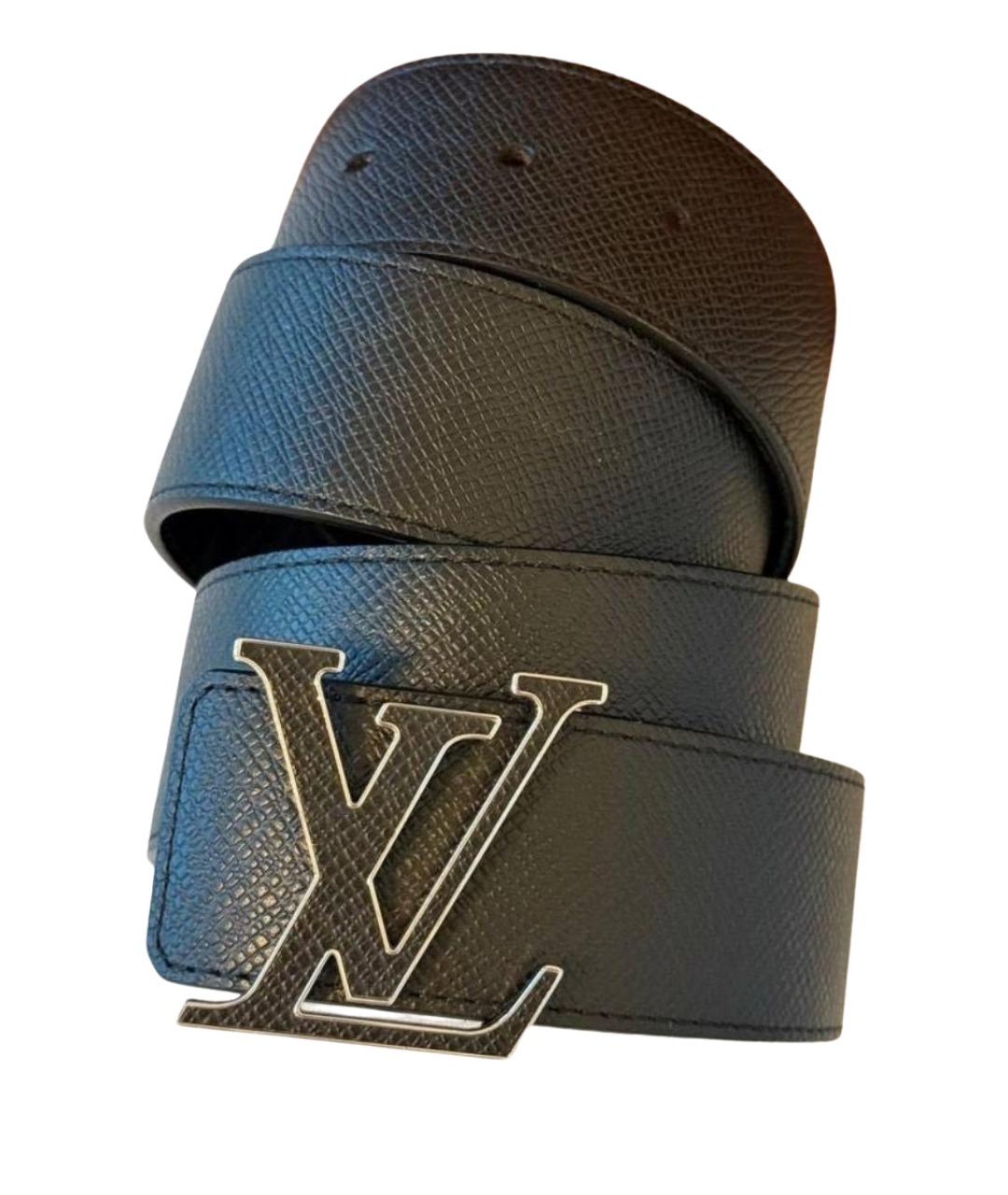 LOUIS VUITTON Черный кожаный ремень, фото 1