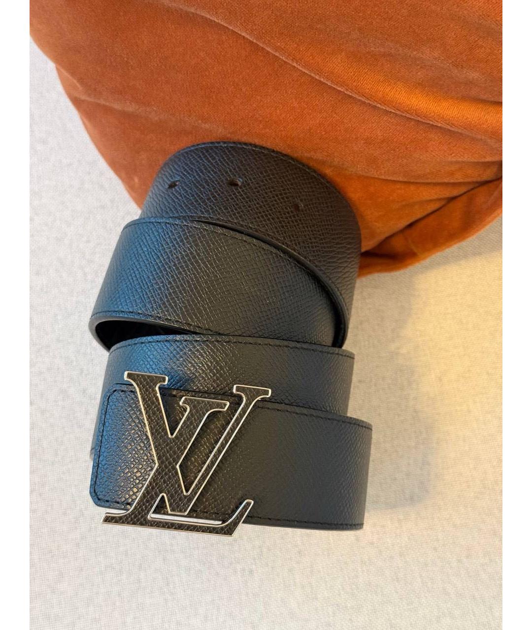 LOUIS VUITTON Черный кожаный ремень, фото 9