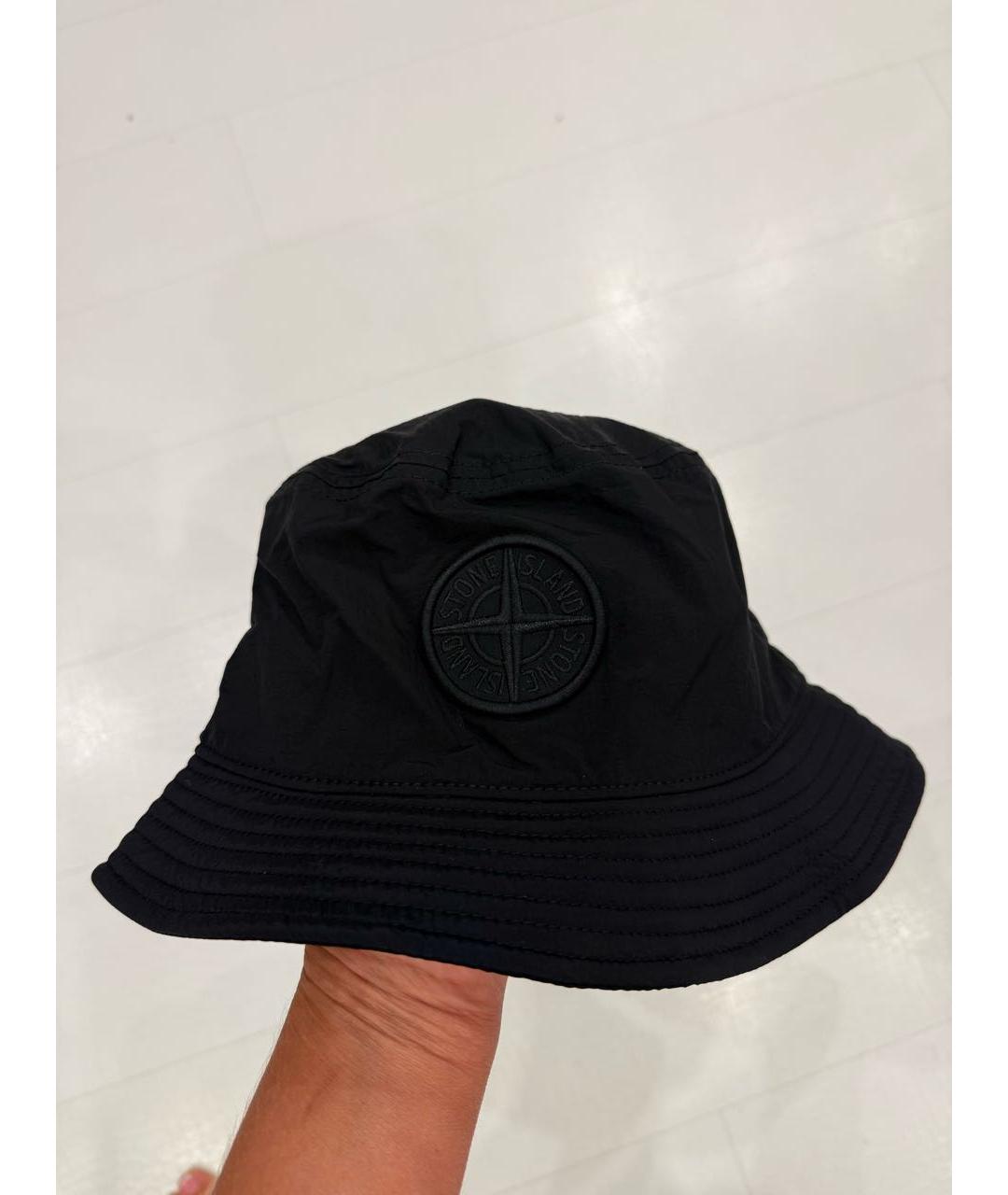 STONE ISLAND Черная хлопковая шляпа, фото 4